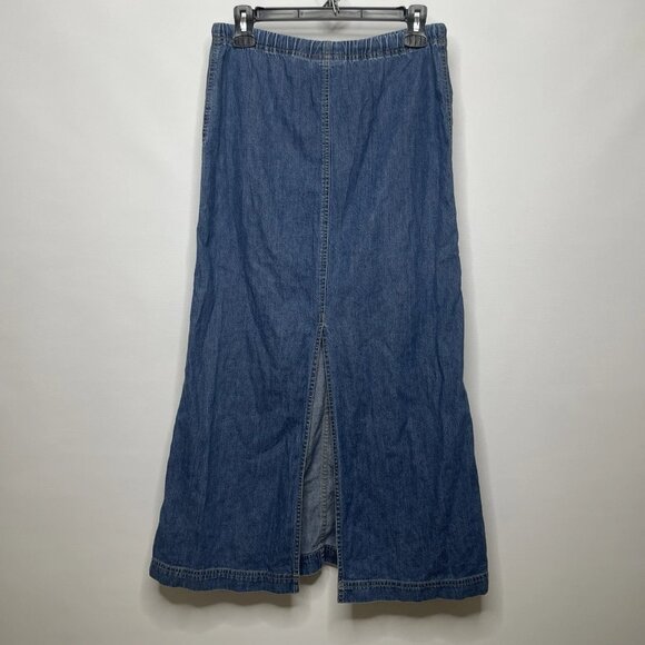Vintage 80s/90s Liz Claiborne Maxi Cargo Skirt Size 4 PETITE Blue Denim Lizwear - Picture 4 of 6